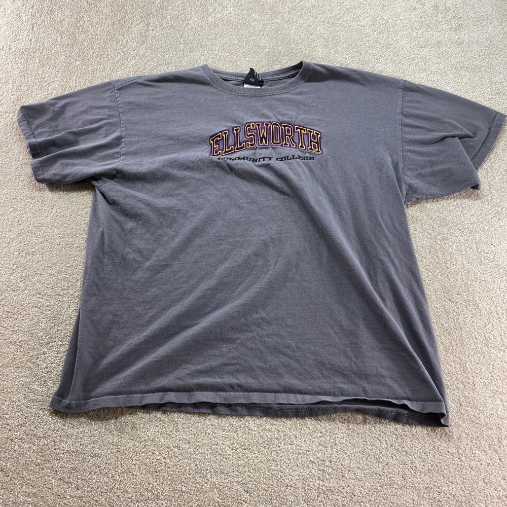 All American Shirt Mens XXL Gray Ellsworth Community College Embroidery Cotton